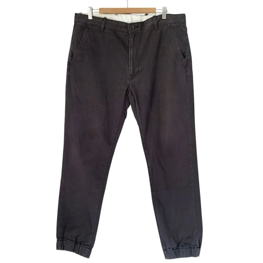 Levis Chino Jogger Pants Men 36x32 Gray Cotton Stretch Taper Pockets (37x29)